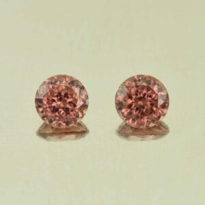 RoseZircon round pair 5.5mm 2.01cts H zn5549