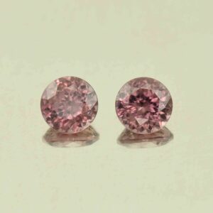 RoseZircon round pair 5.5mm 2.03cts H zn5555