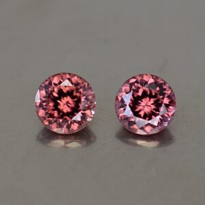 RoseZircon round pair 5.5mm 2.03cts zn2476 SOLD