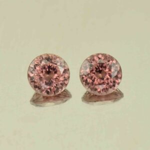 RoseZircon round pair 5.5mm 2.07cts H zn5559