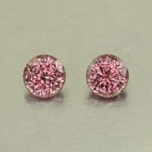 RoseZircon round pair 5.5mm 2.08cts H zn8241