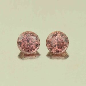 RoseZircon round pair 5.5mm 2.13cts H zn5565