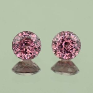 RoseZircon round pair 5.9mm 2.42cts H zn6027 SOLD