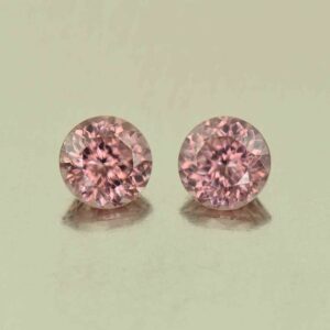 RoseZircon round pair 5.9mm 2.50cts H zn6028