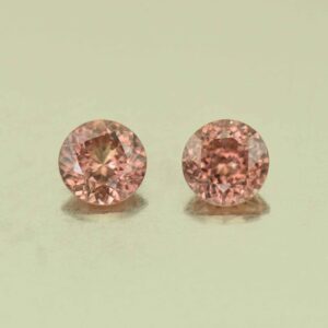 RoseZircon round pair 6.0mm 2.19cts H zn6030