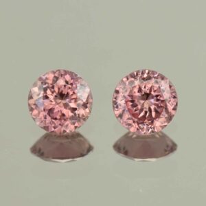 RoseZircon round pair 6.0mm 2.24cts H zn5749