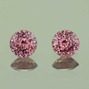 RoseZircon round pair 6.0mm 2.29cts H zn6032
