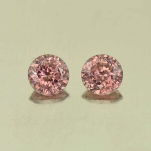 RoseZircon round pair 6.0mm 2.30cts H zn6033 SOLD