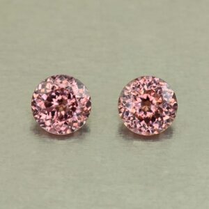 RoseZircon round pair 6.0mm 2.31cts H zn8242