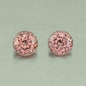 RoseZircon round pair 6.0mm 2.40cts H zn4913 SOLD