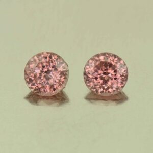 RoseZircon round pair 6.0mm 2.42cts H zn6042