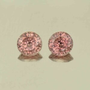 RoseZircon round pair 6.0mm 2.44cts H zn6045