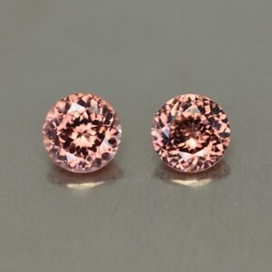 RoseZircon round pair 6.0mm 2.44cts zn2494 SOLD