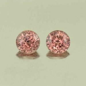 RoseZircon round pair 6.0mm 2.45cts H zn6046