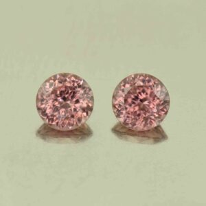 RoseZircon round pair 6.0mm 2.46cts H zn6047