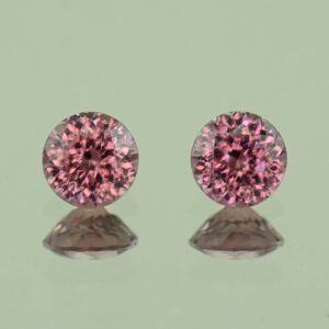 RoseZircon round pair 6.0mm 2.46cts H zn6048 SOLD