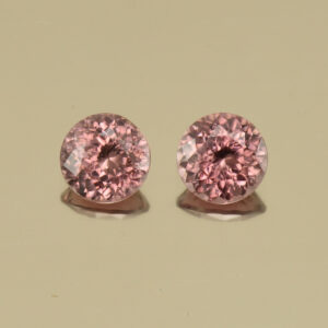 RoseZircon round pair 6.0mm 2.47cts H zn3475 SOLD