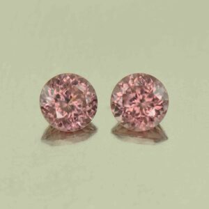 RoseZircon round pair 6.0mm 2.47cts H zn6050