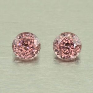 RoseZircon round pair 6.0mm 2.51cts H zn6061 SOLD