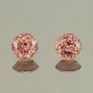 RoseZircon round pair 6.0mm 2.52cts H zn5778