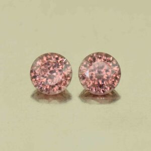 RoseZircon round pair 6.0mm 2.53cts H zn6065