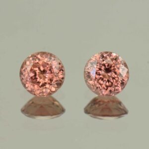 RoseZircon round pair 6.0mm 2.54cts H zn5779