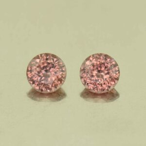 RoseZircon round pair 6.0mm 2.56cts H zn6068