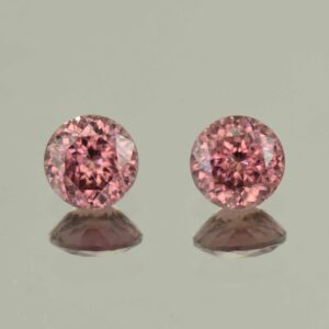 RoseZircon round pair 6.0mm 2.61cts H zn5781