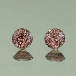 RoseZircon round pair 6.0mm 2.62cts H zn4901
