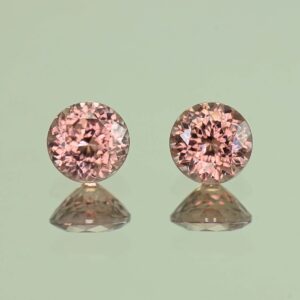 RoseZircon round pair 6.0mm 2.63cts H zn4063