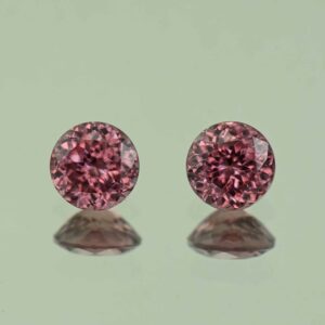 RoseZircon round pair 6.0mm 2.63cts H zn4902