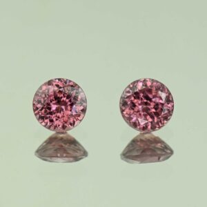 RoseZircon round pair 6.0mm 2.65cts H zn4903