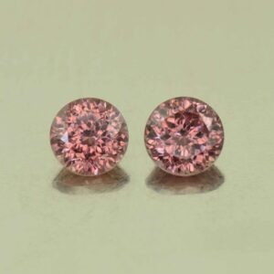 RoseZircon round pair 6.0mm 2.68cts H zn6070