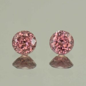 RoseZircon round pair 6.0mm 2.73cts H zn5785