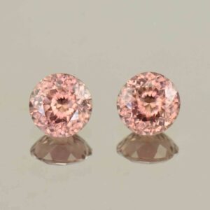 RoseZircon round pair 6.4mm 2.96cts H zn6073