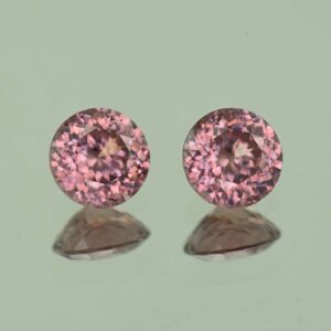 RoseZircon round pair 6.4mm 2.96cts H zn6074