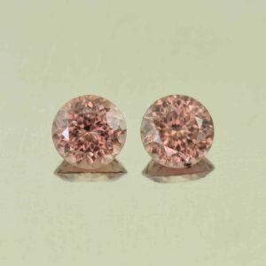 RoseZircon round pair 6.5mm 2.86cts H zn6078 scaled 1