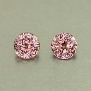 RoseZircon round pair 6.5mm 2.89cts H zn8244