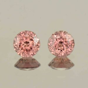 RoseZircon round pair 6.5mm 2.95cts H zn6081