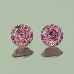 RoseZircon round pair 6.5mm 2.96cts H zn6083