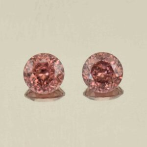 RoseZircon round pair 6.5mm 2.97cts H zn6084