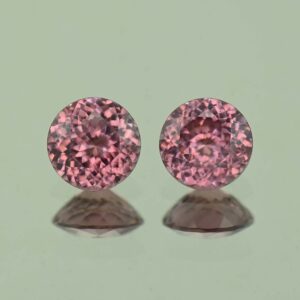 RoseZircon round pair 6.5mm 2.99cts H zn6089