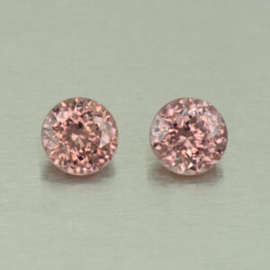 RoseZircon round pair 6.5mm 3.00cts H zn3489 SOLD