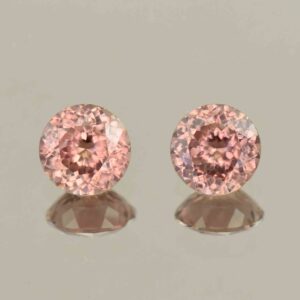 RoseZircon round pair 6.5mm 3.00cts H zn6092 SOLD