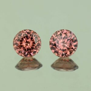 RoseZircon round pair 6.5mm 3.01cts H zn3079