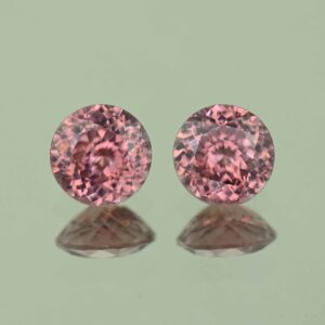 RoseZircon round pair 6.5mm 3.01cts H zn6093