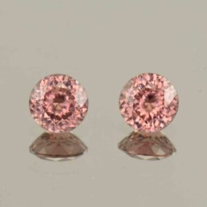 RoseZircon round pair 6.5mm 3.02cts H zn6094