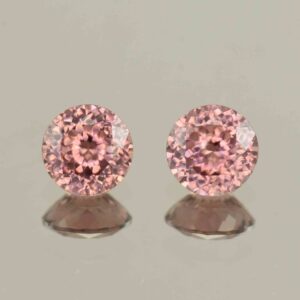 RoseZircon round pair 6.5mm 3.04cts H zn6095