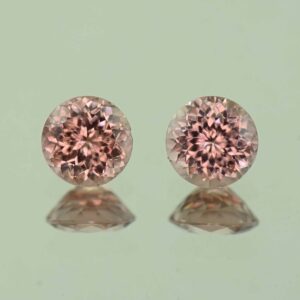 RoseZircon round pair 6.5mm 3.05cts H zn1790