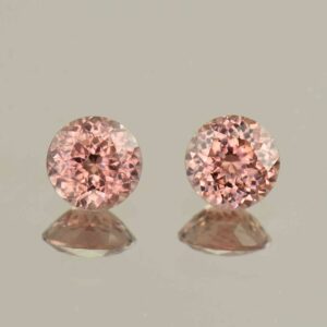 RoseZircon round pair 6.5mm 3.05cts H zn6096